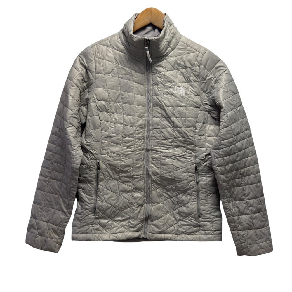 The North Face Womens Size Small Light Gray Thermoball Eco Quilted Puffer Jacket